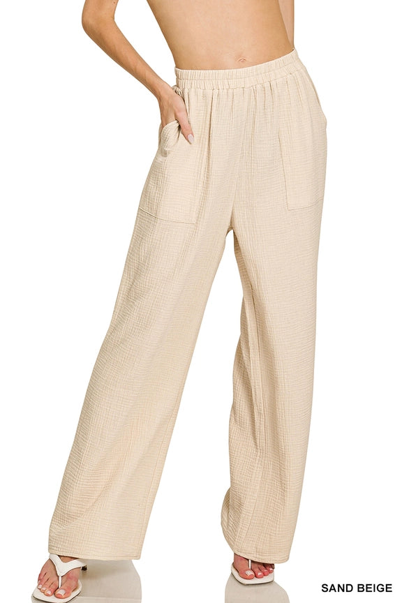 Sand Beige Pants w/ Pockets