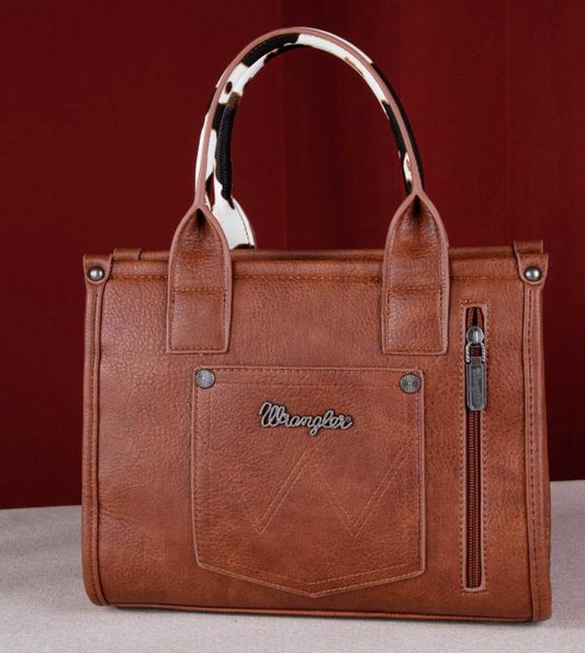 Wrangler Cow Pattern Tote Crossbody Bag