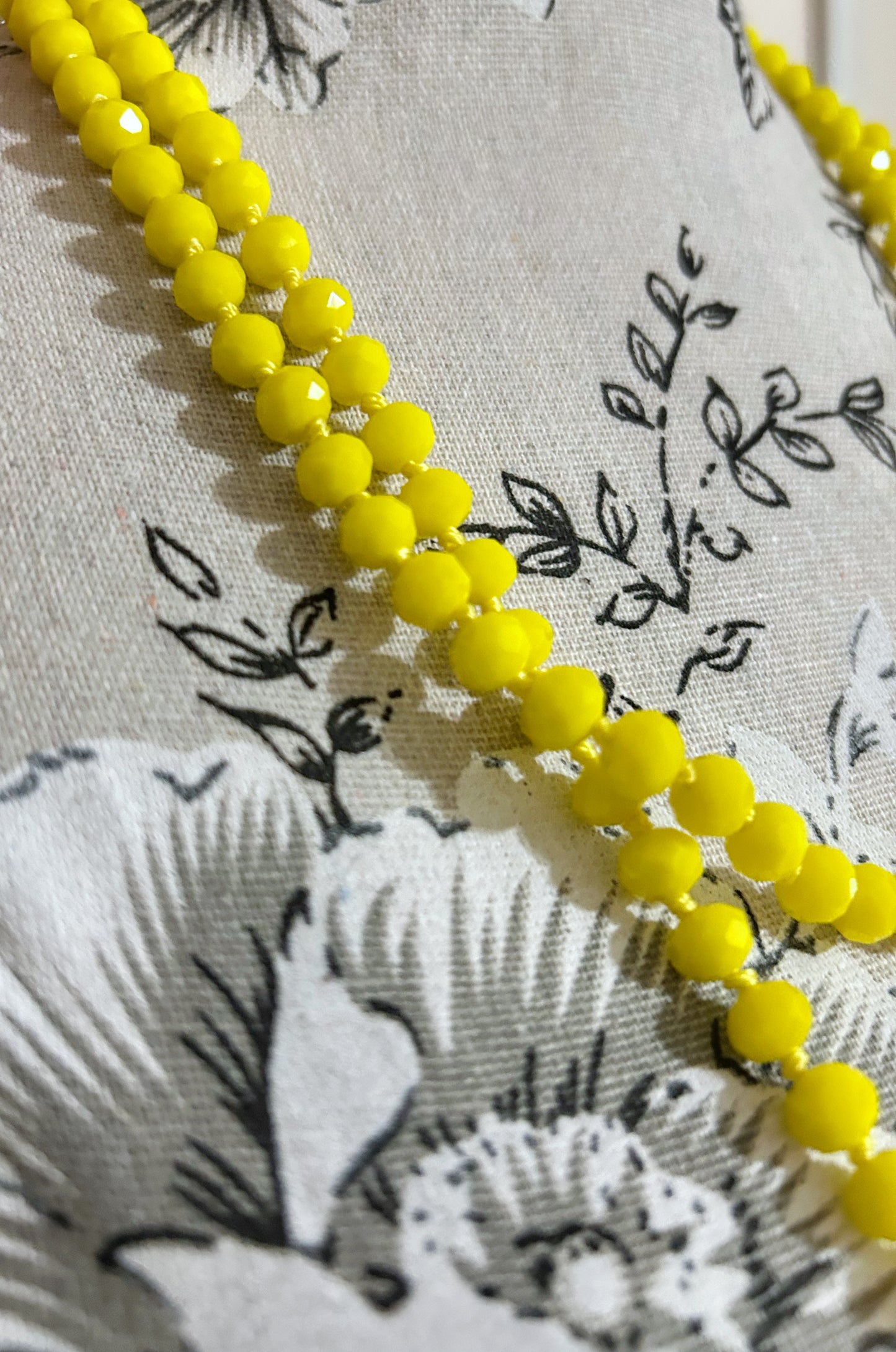 Yellow Flower Necklace Super Long Chain