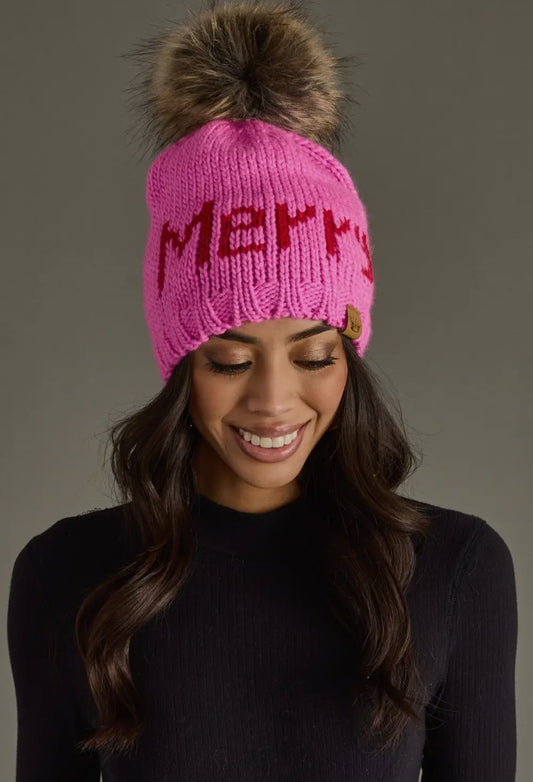 Pink Merry Pom Beanie