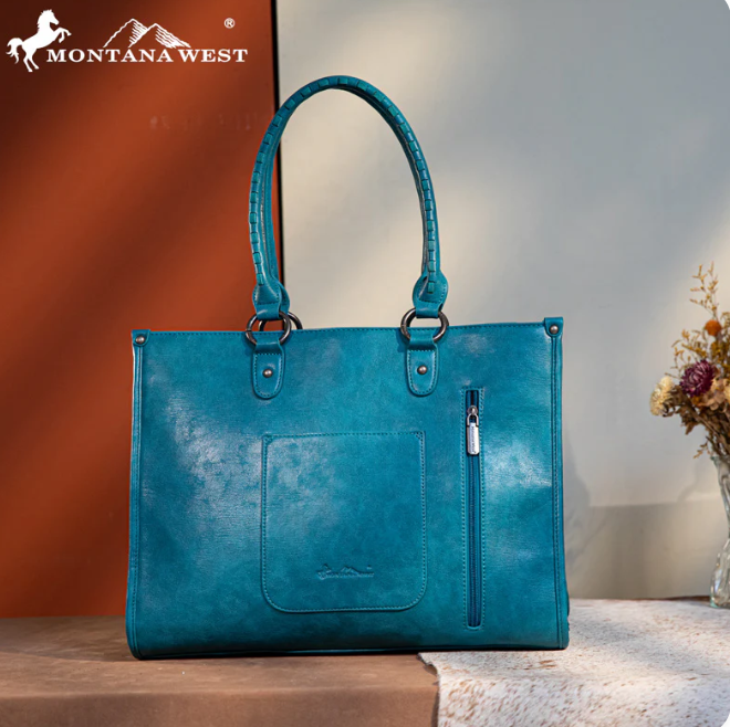 Montana West Fringe Tooled Carry Tote