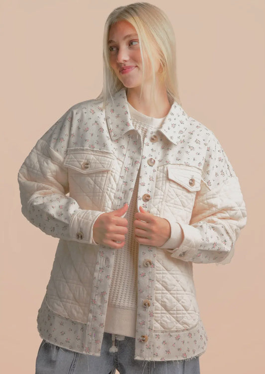 Floral Contrast Oversized Jacket