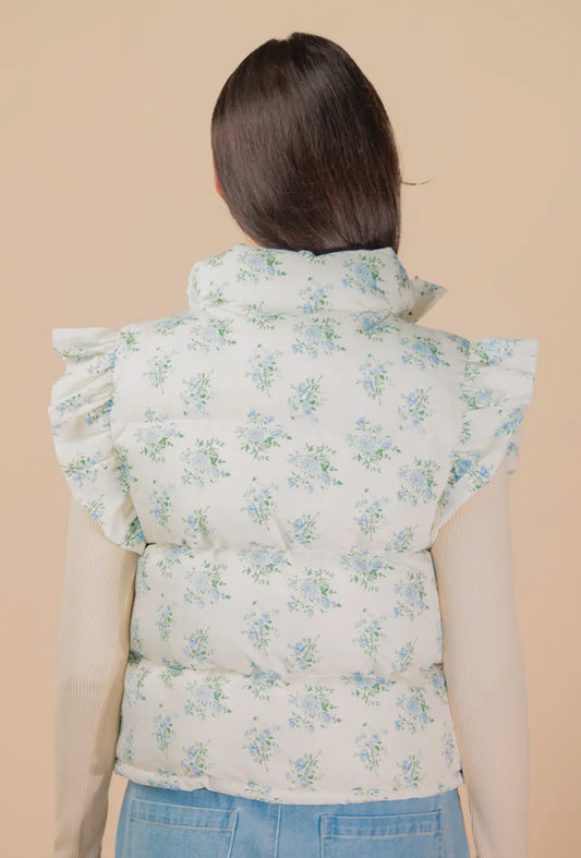 Floral Ruffle Vest