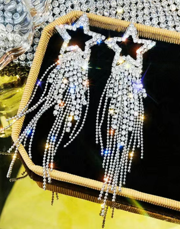Shooting Star Earrings Silver