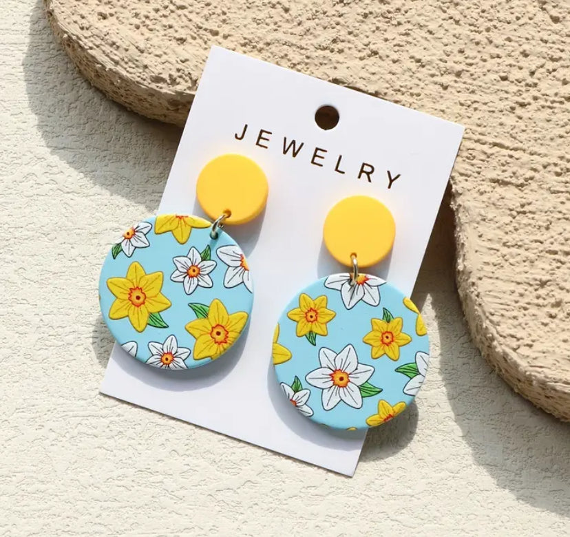 Yellow Flower Earrings