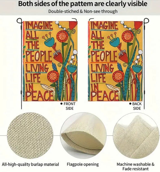 Imagine all the people Garden Flag