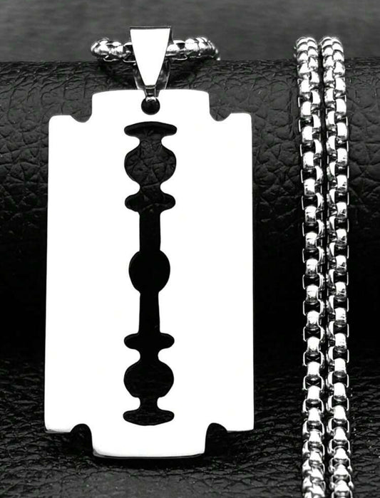Steel Razor Blade Necklace