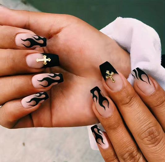 Black Flame Nails