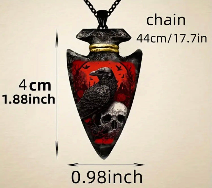 Raven Red Arrowhead Necklace