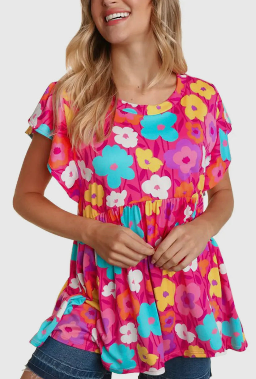 Flutter Flower Sleeve Top