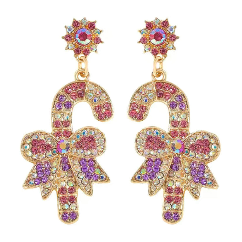 Bling Candy cane earrings