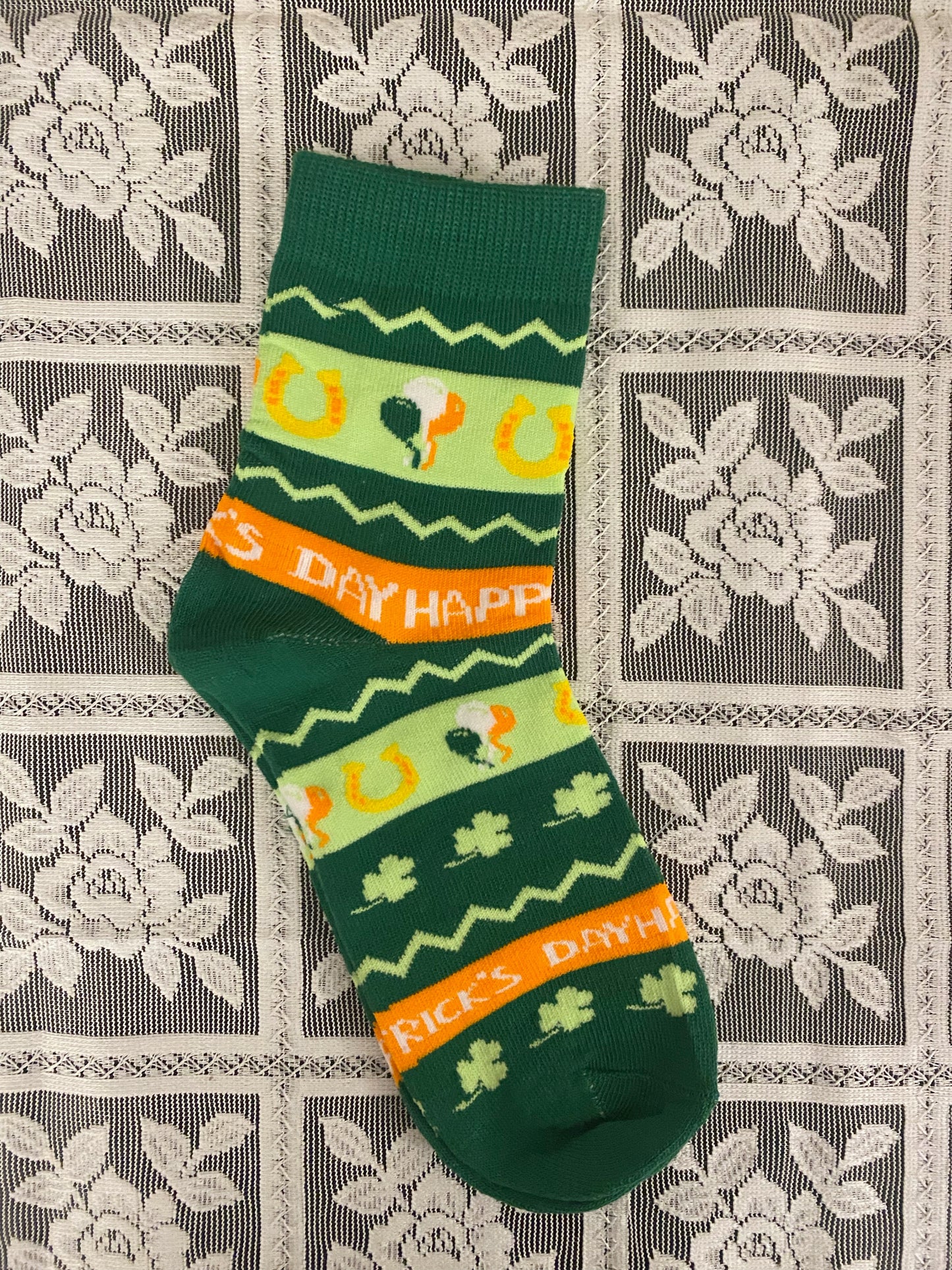 Happy St. Patrick's Day Stripe socks