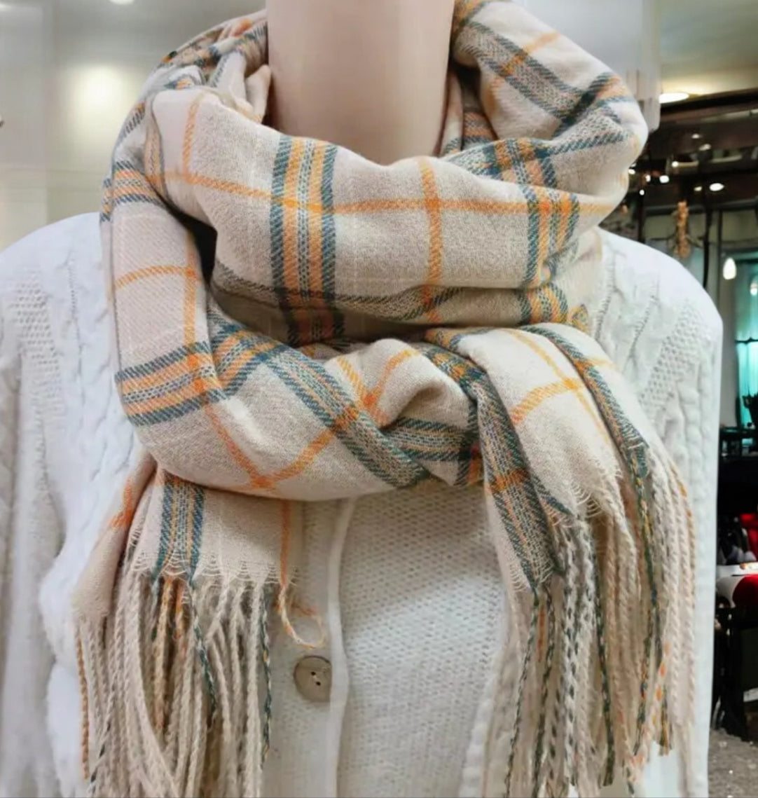 Apricot Plaid Scarf