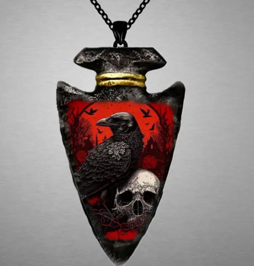 Raven Red Arrowhead Necklace
