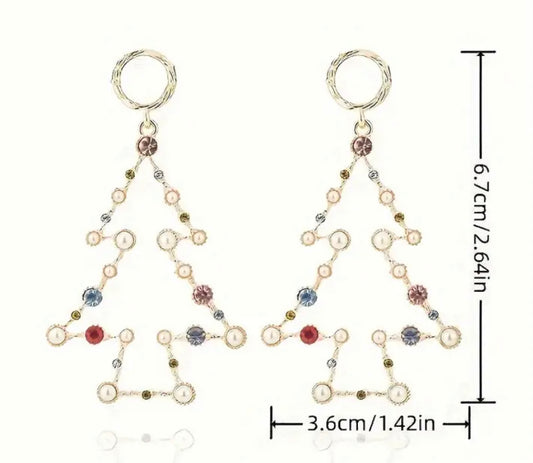 Shimmery Xmas Tree Earrings