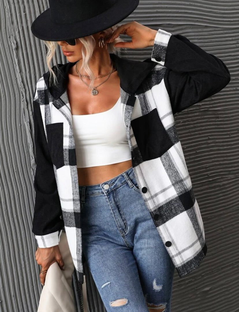 Happy in Plaid Jacket