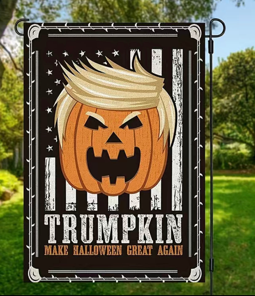 Trumpkin Halloween Garden Flag