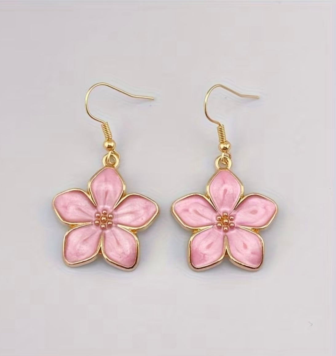 Pink Flower Earrings