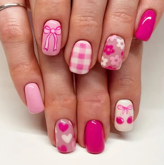 Bows and Plaid Nails