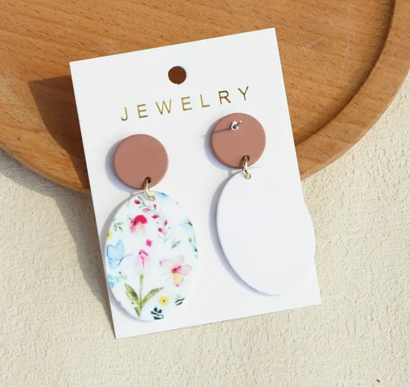 Floral Spring Oval Earrings