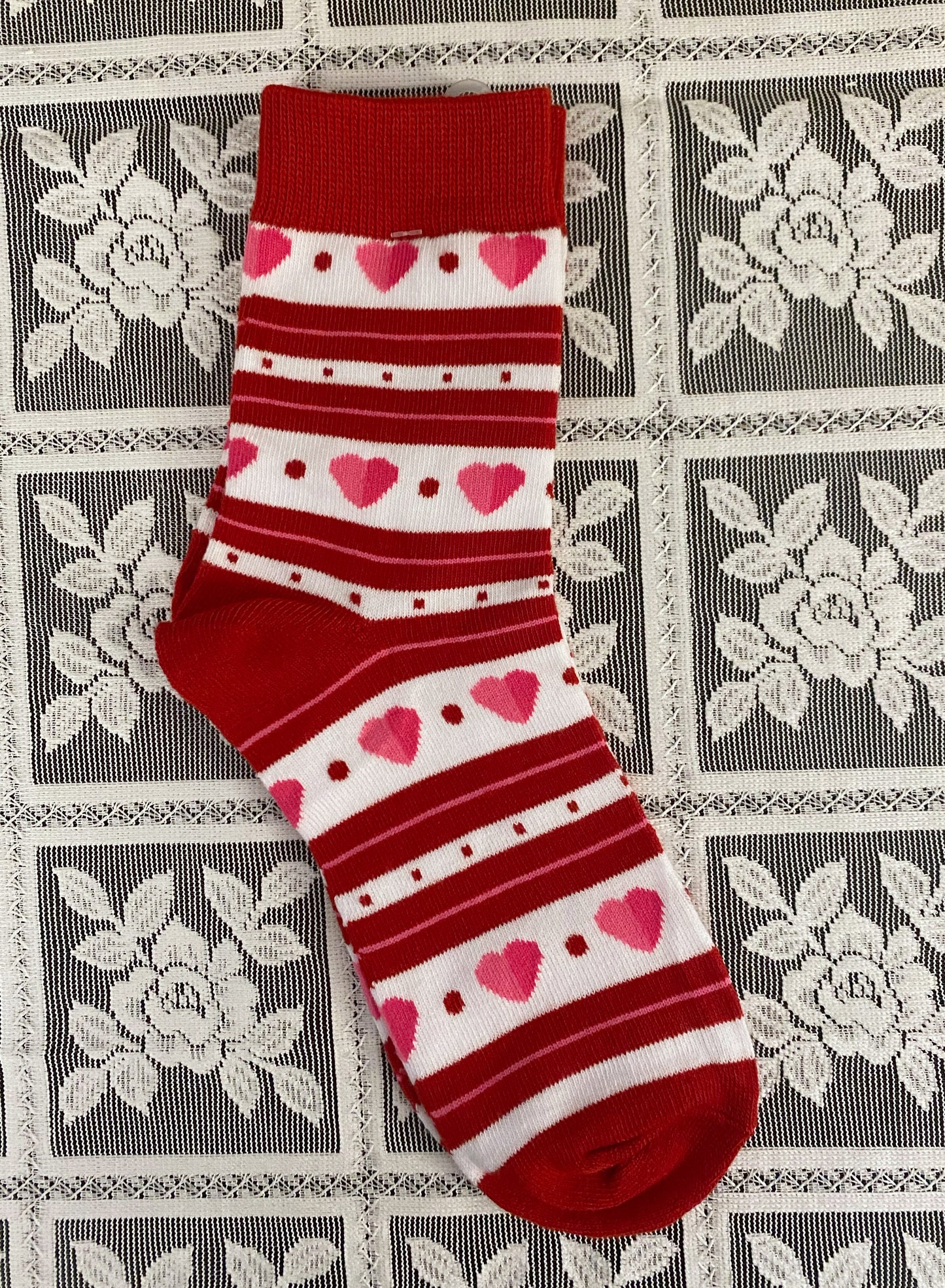 Hearts and stripes socks