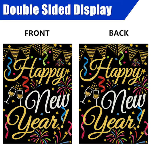 Happy New Year Garden Flag