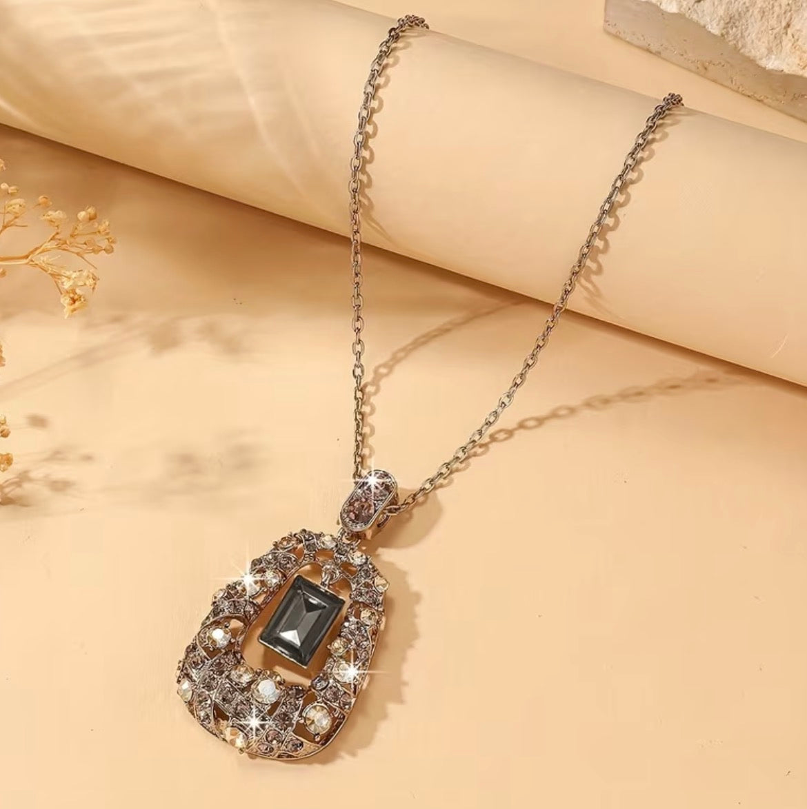 Classic Charm Square Gem Necklace