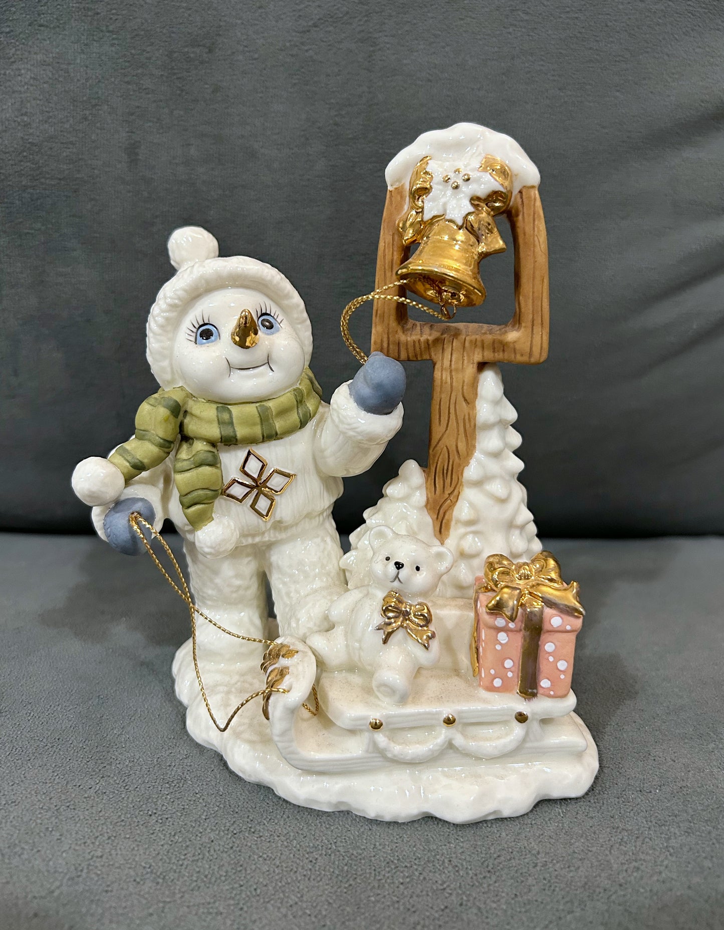 Porcelain Snowman w/bell