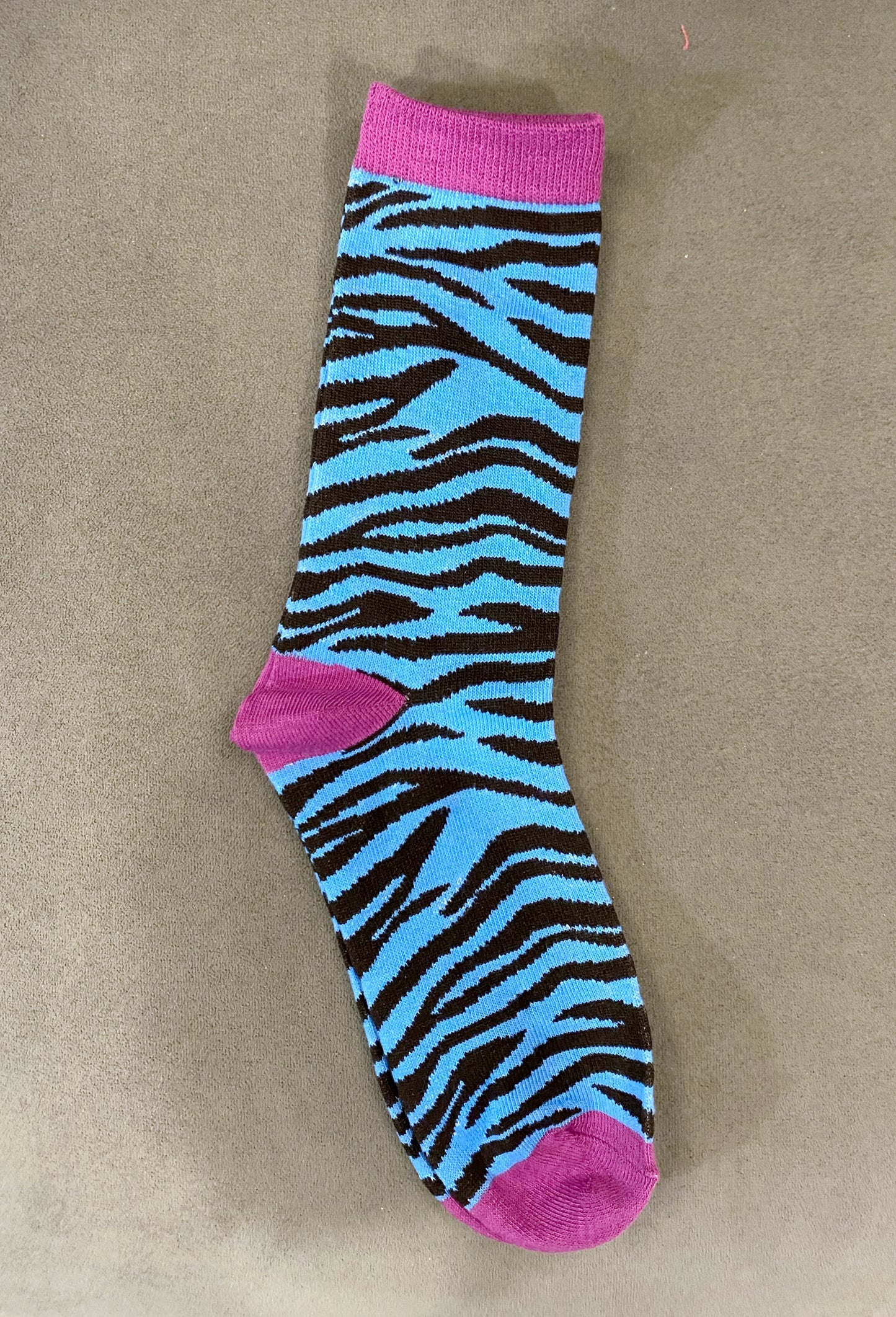 Colorful zebra socks: blue