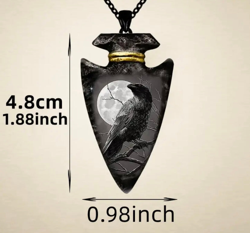 Raven Moon Arrowhead Necklace