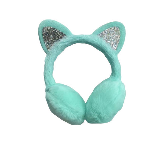 Green Sequin Cat Ears Earmuffs