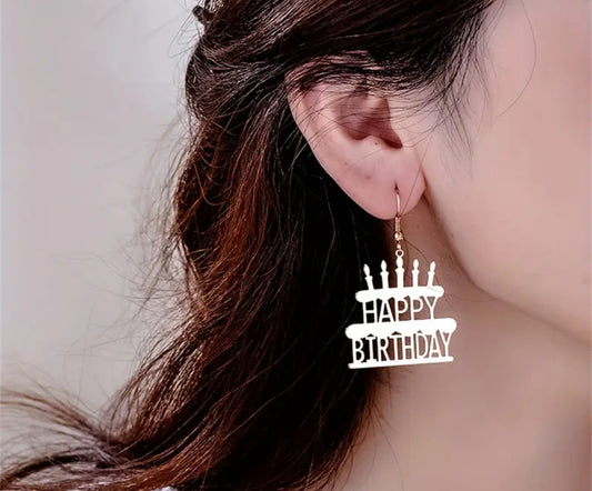 Happy Birthday Cake Earrings