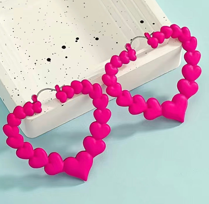 Barbie heart earrings