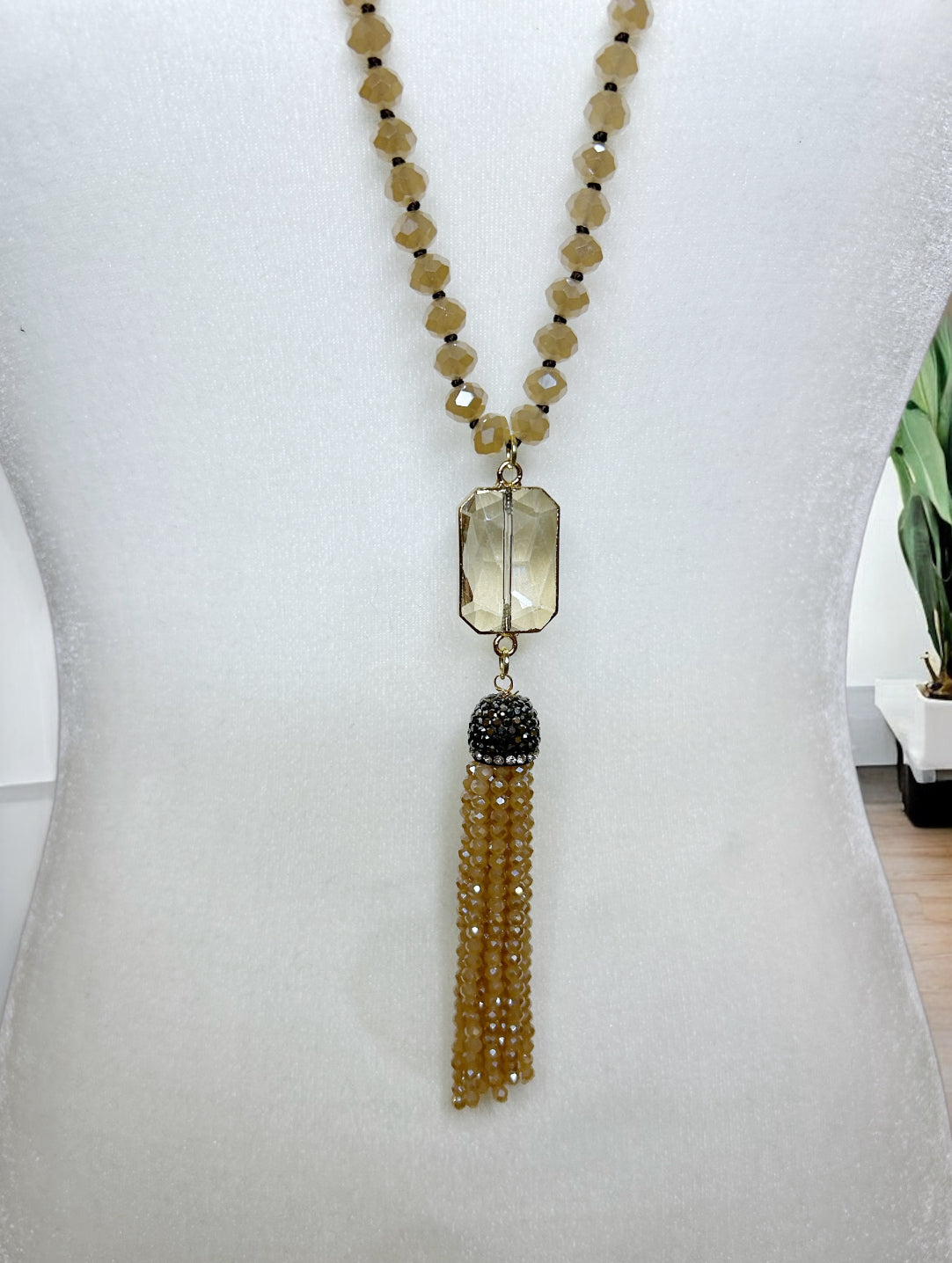 Boho Tassel Necklace: Gold
