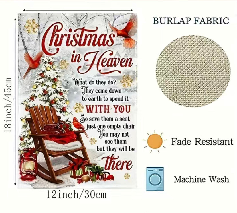 Christmas In Heaven Garden Flag