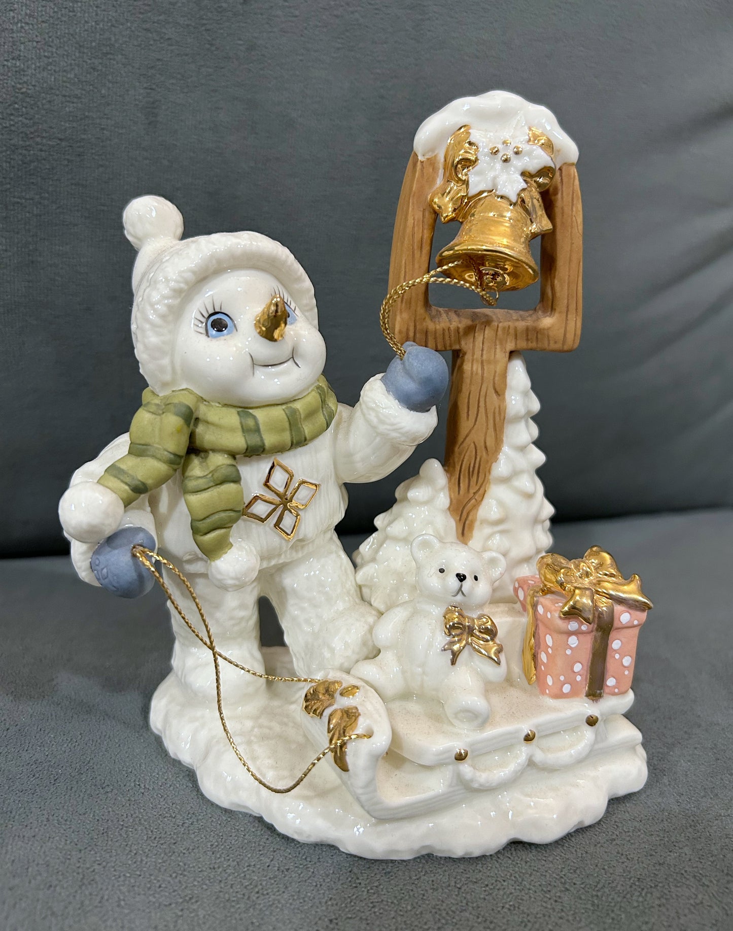 Porcelain Snowman w/bell