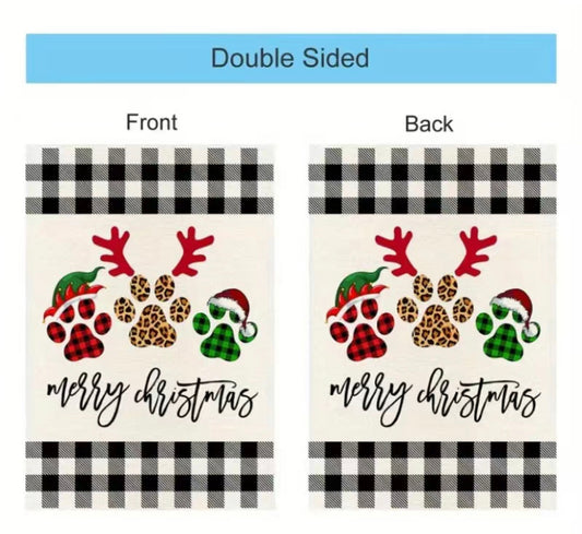 Merry Christmas Paw Garden flag
