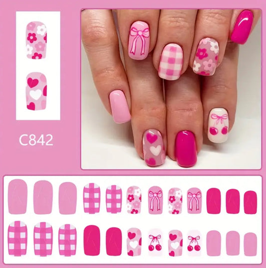 Bows and Plaid Nails