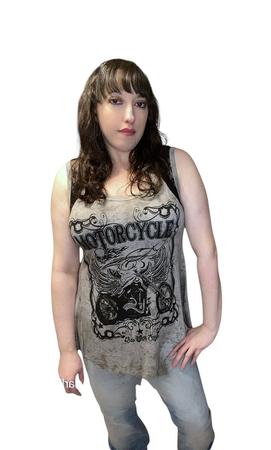 Rhinestone Lace Tank: taupe