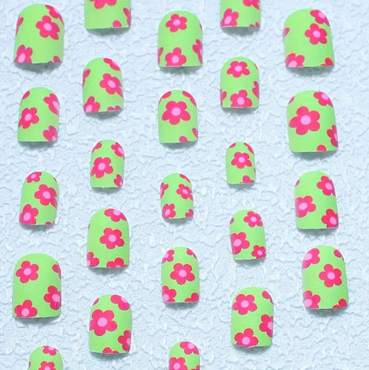 Bright Flower Nails