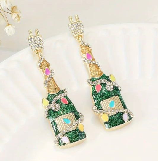 Festive Wine bottle earrings