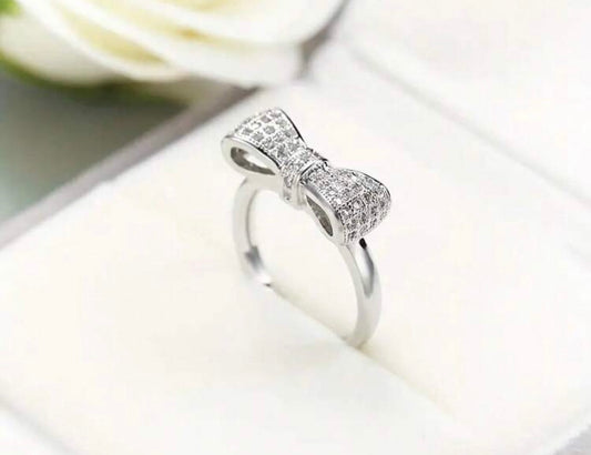 Rhinestone Bow Ring