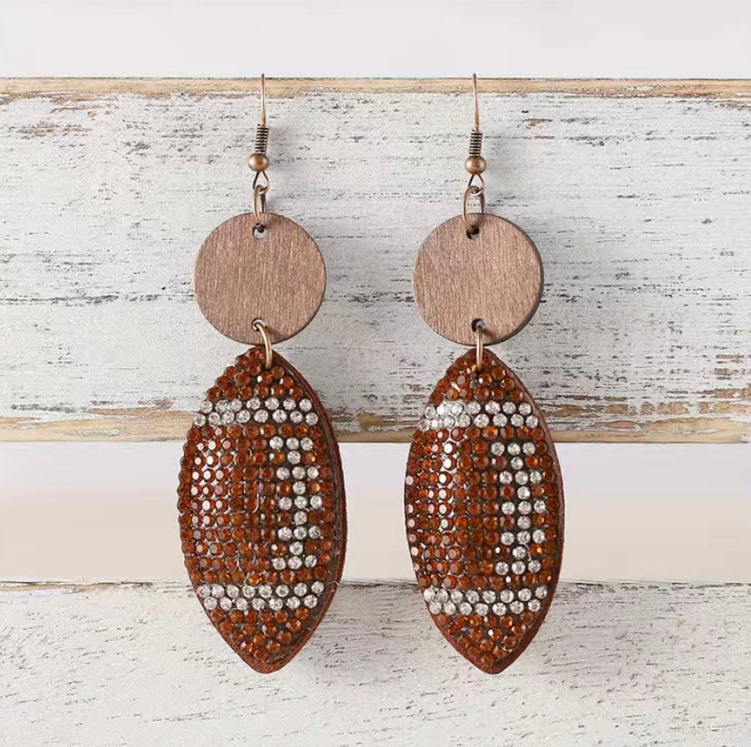 Bling Football earrings