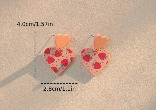 Strawberry Heart Earrings