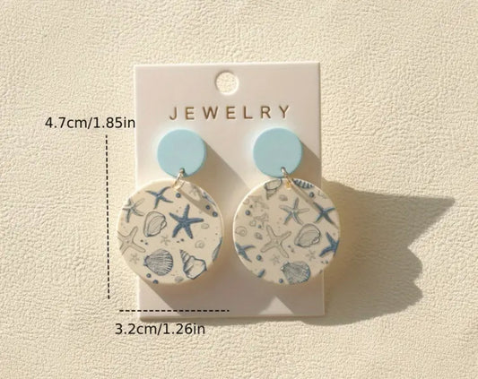 Round Sea Shell Earrings