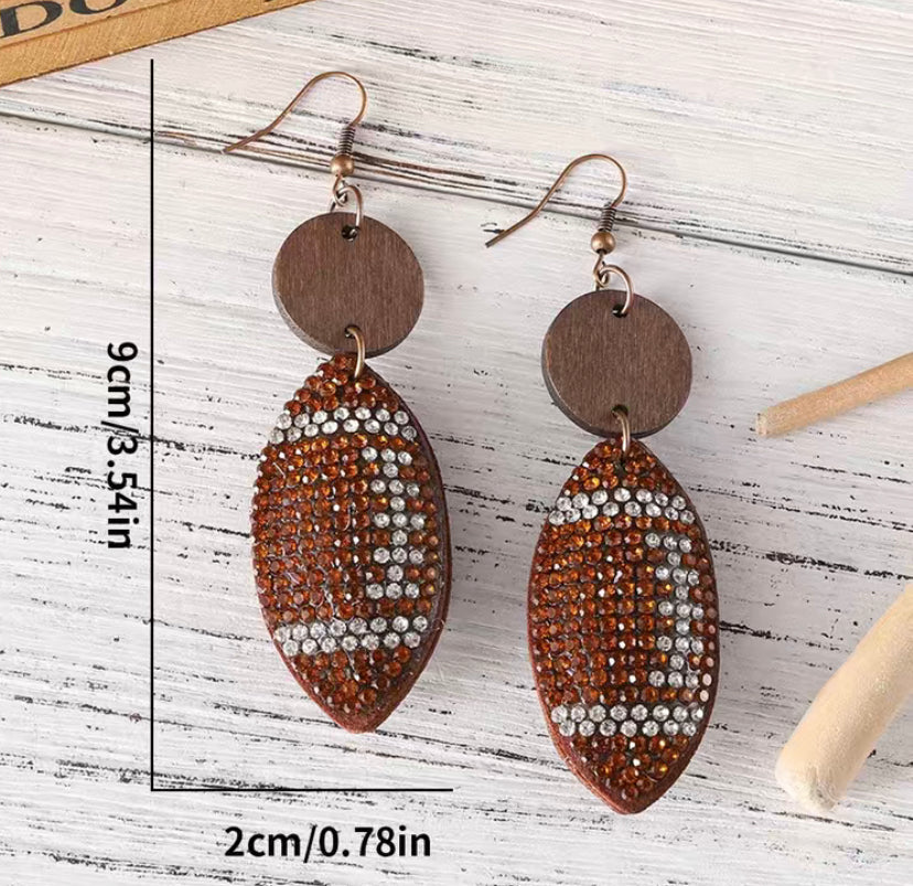 Bling Football earrings