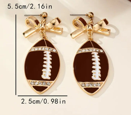 Bow Football earrings