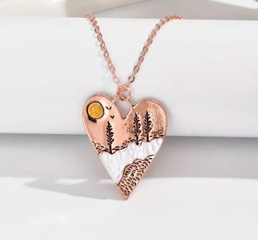 Creek Sunset Heart Necklace
