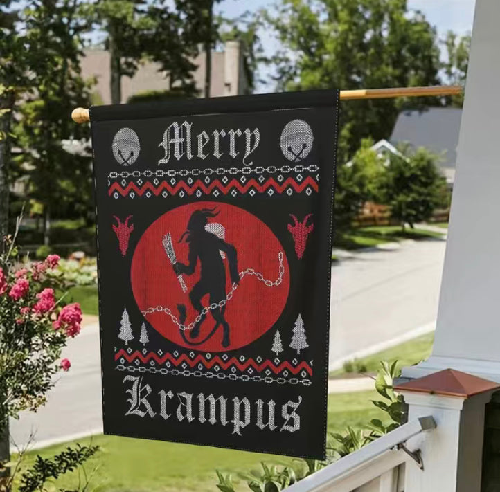 Merry Krampus Garden Flag