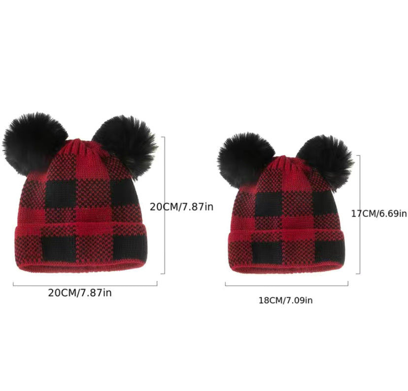 Plaid Adult & mini hat set